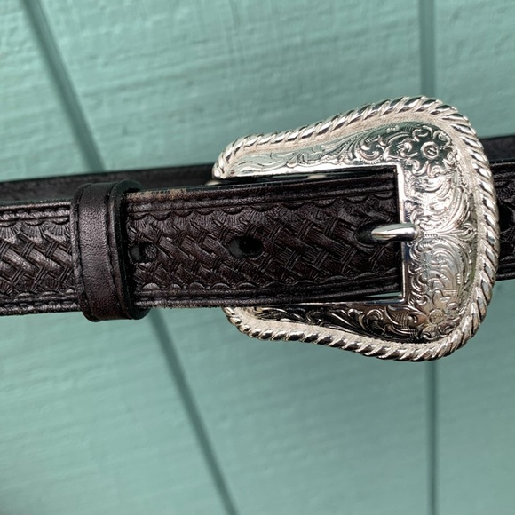 NOCONA black belt 36 concho basket weave - Picture 3 of 10